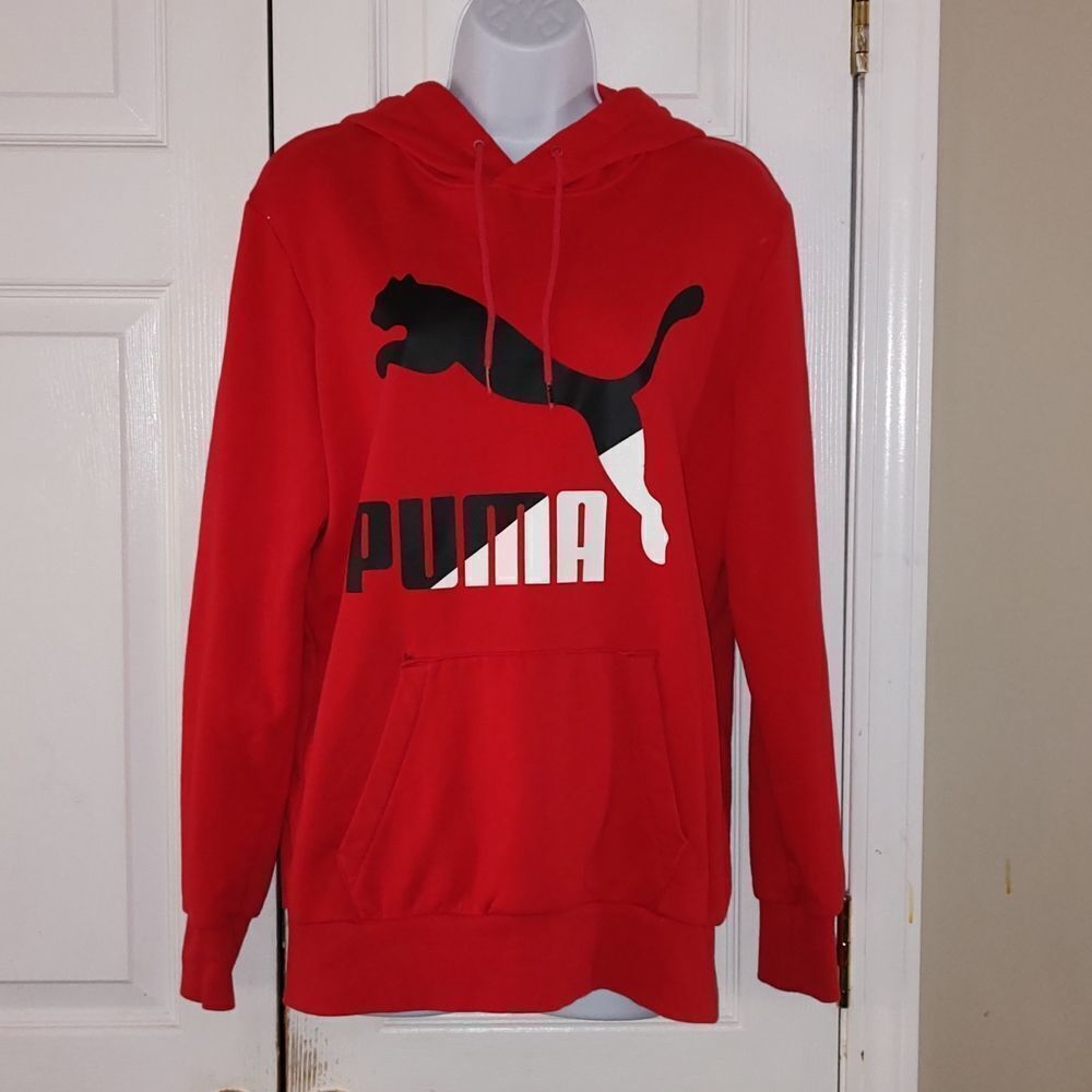 Puma  red black white hoodie sweatshirt  Sz S EUC